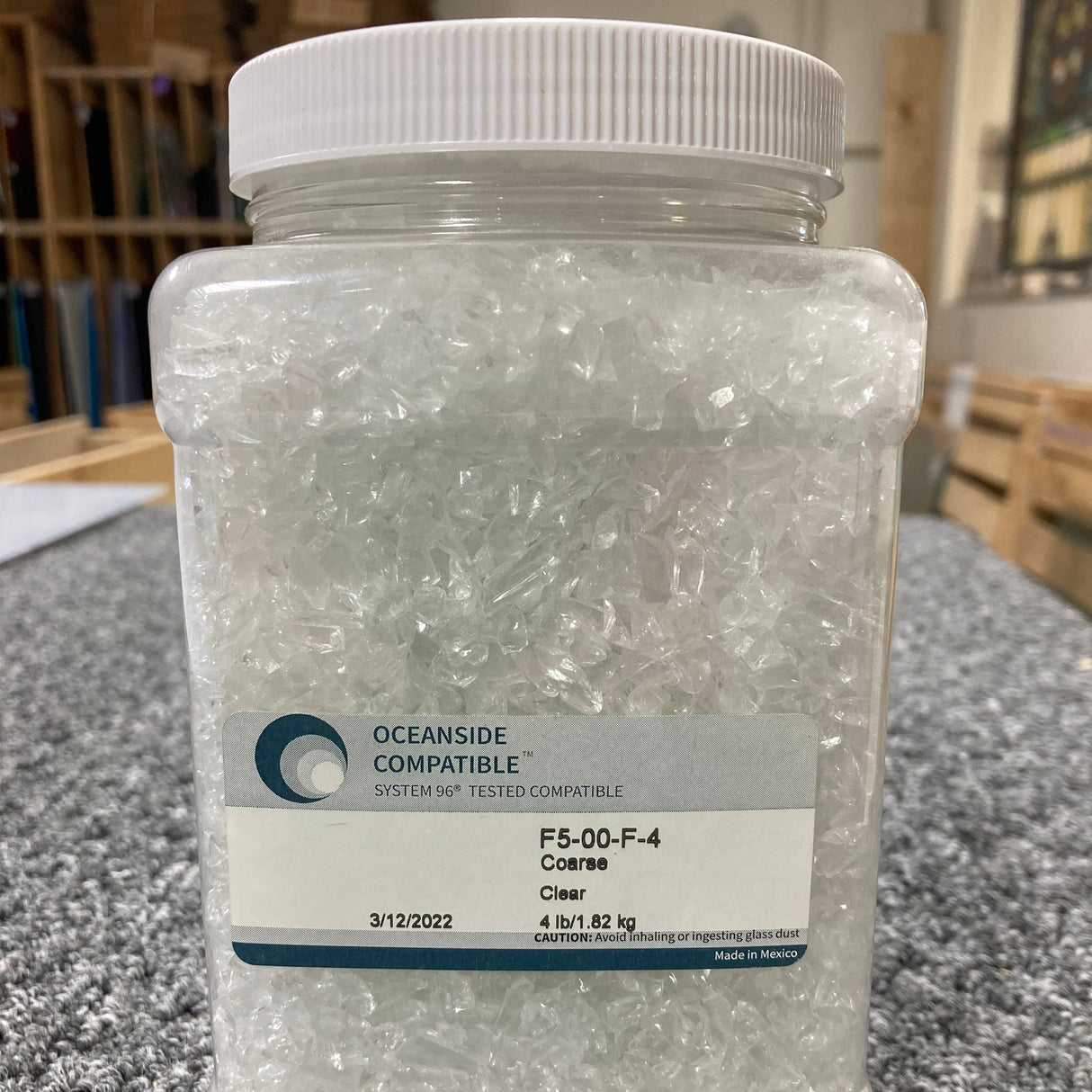 96 COE Frit Coarse Icicle Clear 4 lb.