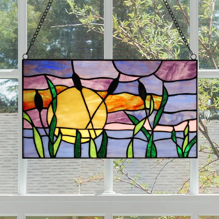 Panel Cattails At Sunset
