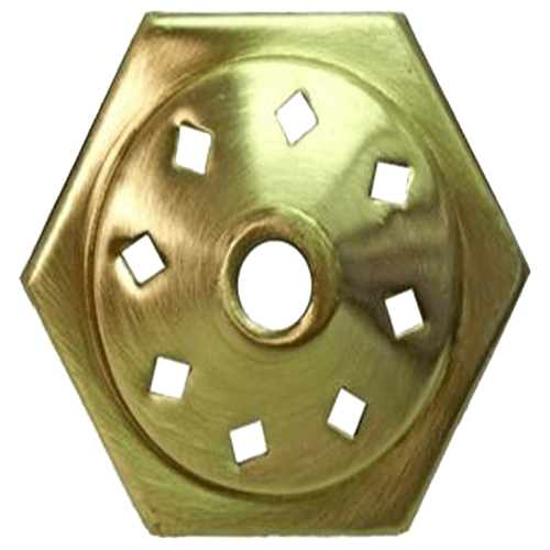 Brass Vase Cap Vented 3 inch Six Sided