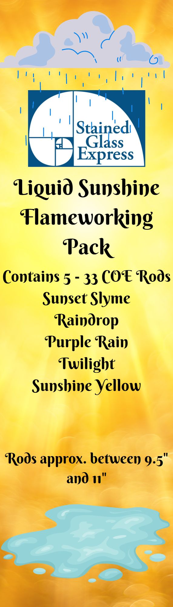 33 COE Rod Liquid Sunshine Pack - Stained Glass Express