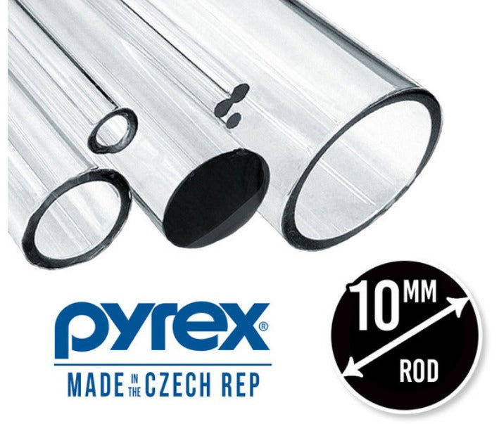 33 COE Rod round Clear Pyrex 10mm - Stained Glass Express