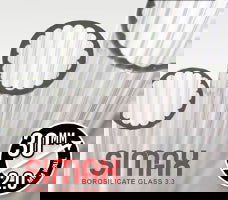 33 COE Tube Clear Simax 30mm Scalloped - Stained Glass Express