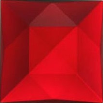 Jewel Faceted Square 25mm Red