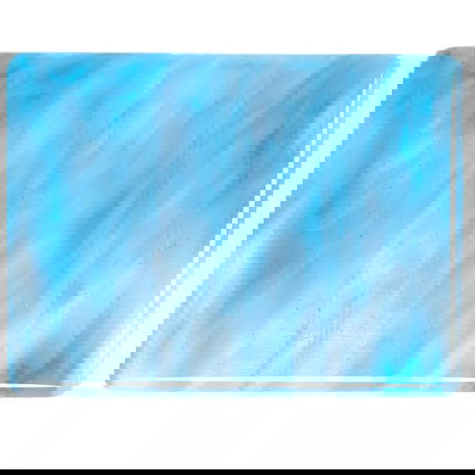 90 COE Clear, Turquoise Blue, White Double Rolled - Stained Glass Express