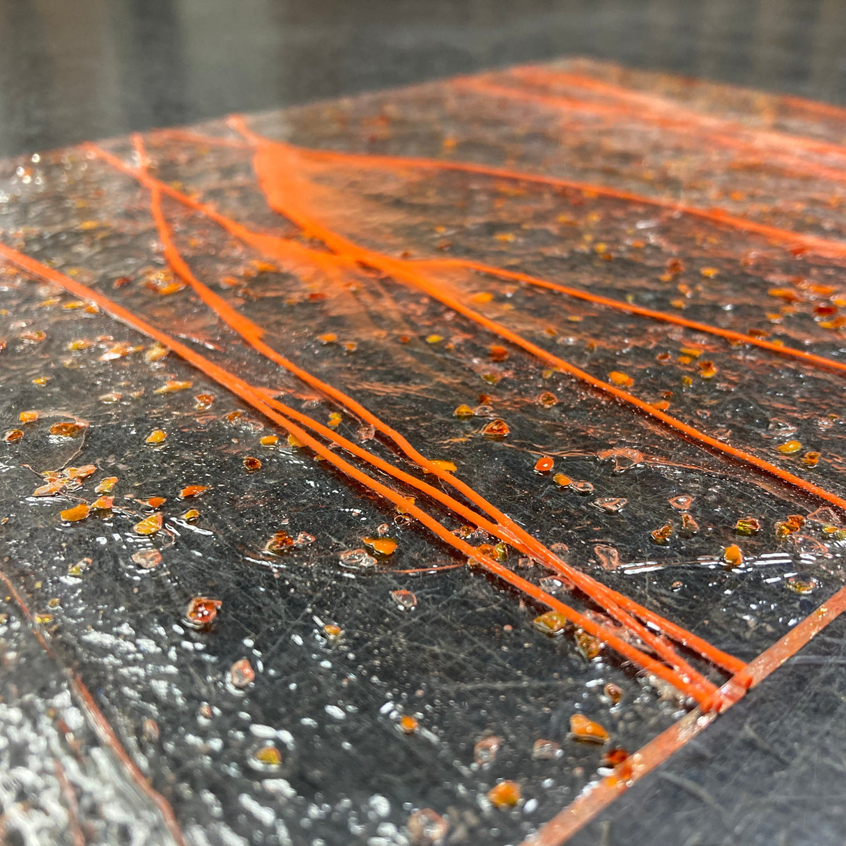 90 COE Clear w/ Red-Orange-Yellow Frit, Orange Streamers_2