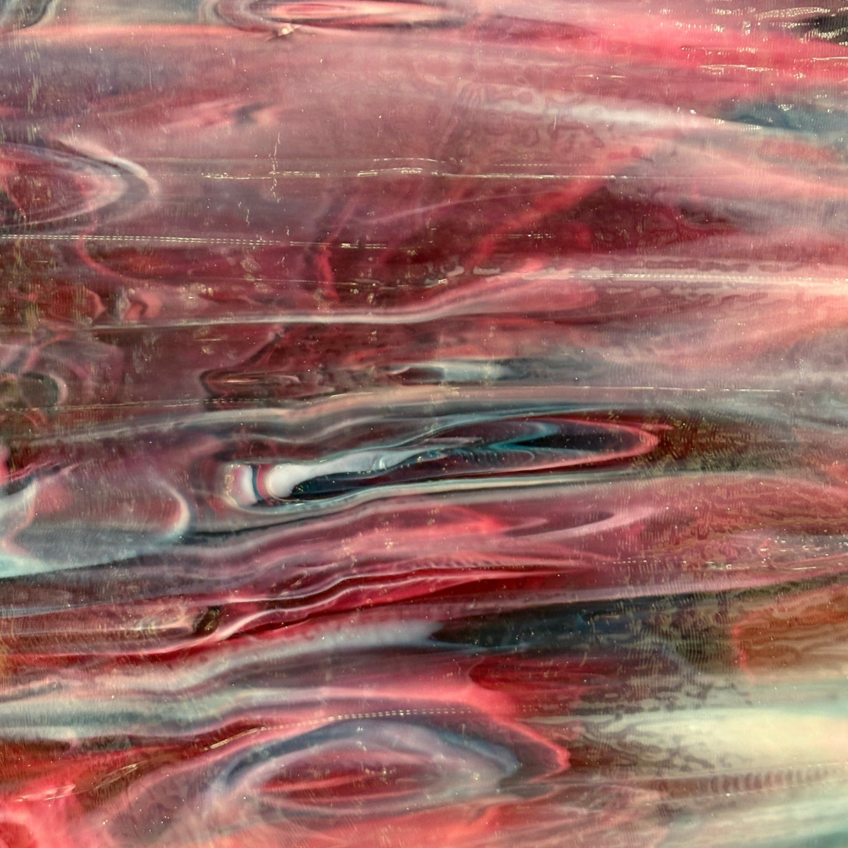 90 COE Cranberry Pink, Azure Blue, White Ripple