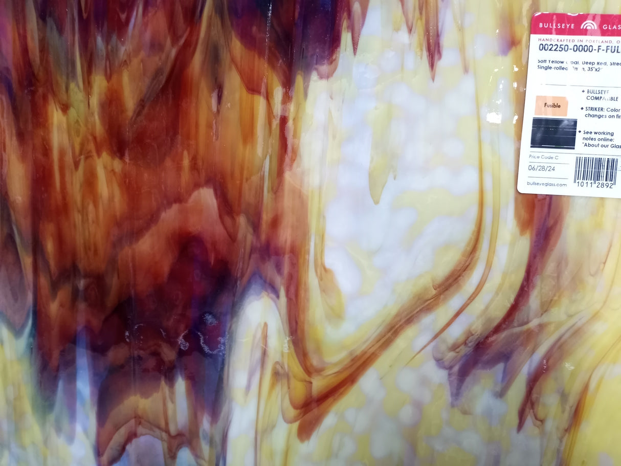 90 COE Soft Yellow, Deep Red Opal Single Rolled