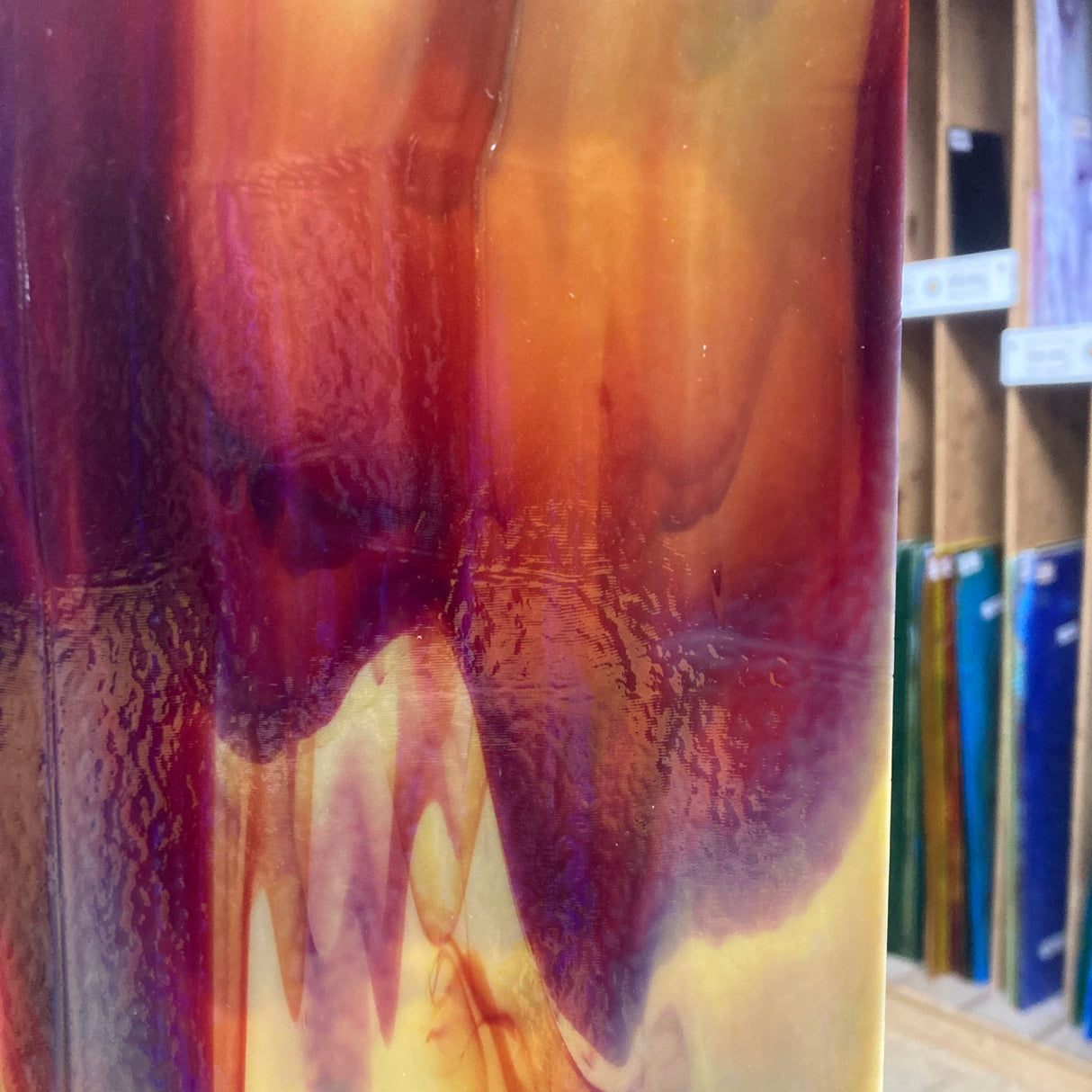 90 COE Soft Yellow, Deep Red Opal Single Rolled_6