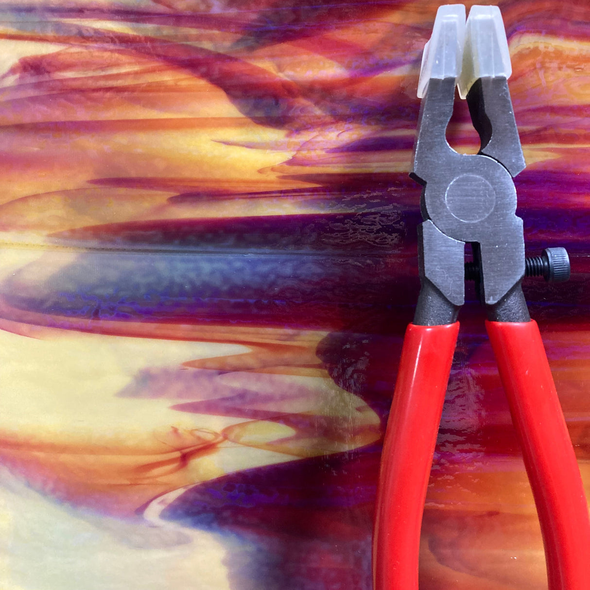 90 COE Soft Yellow, Deep Red Opal Striker