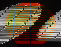 90 Coe Dichroic Black Under Rainbow 1 - Stained Glass Express