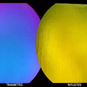 90 Coe Dichroic Clear Under Blue and Gold