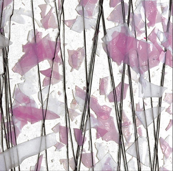 90 Coe Lt Pink & White Fractures - Stained Glass Express