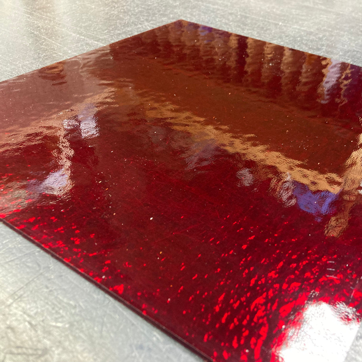 96 COE Cherry Red Rough Rolled