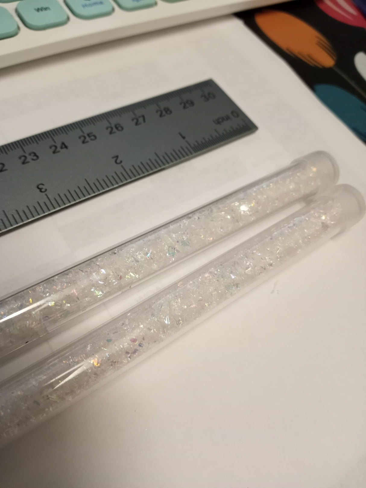 96 COE Dichroic Frit Flakes Rainbow on Clear