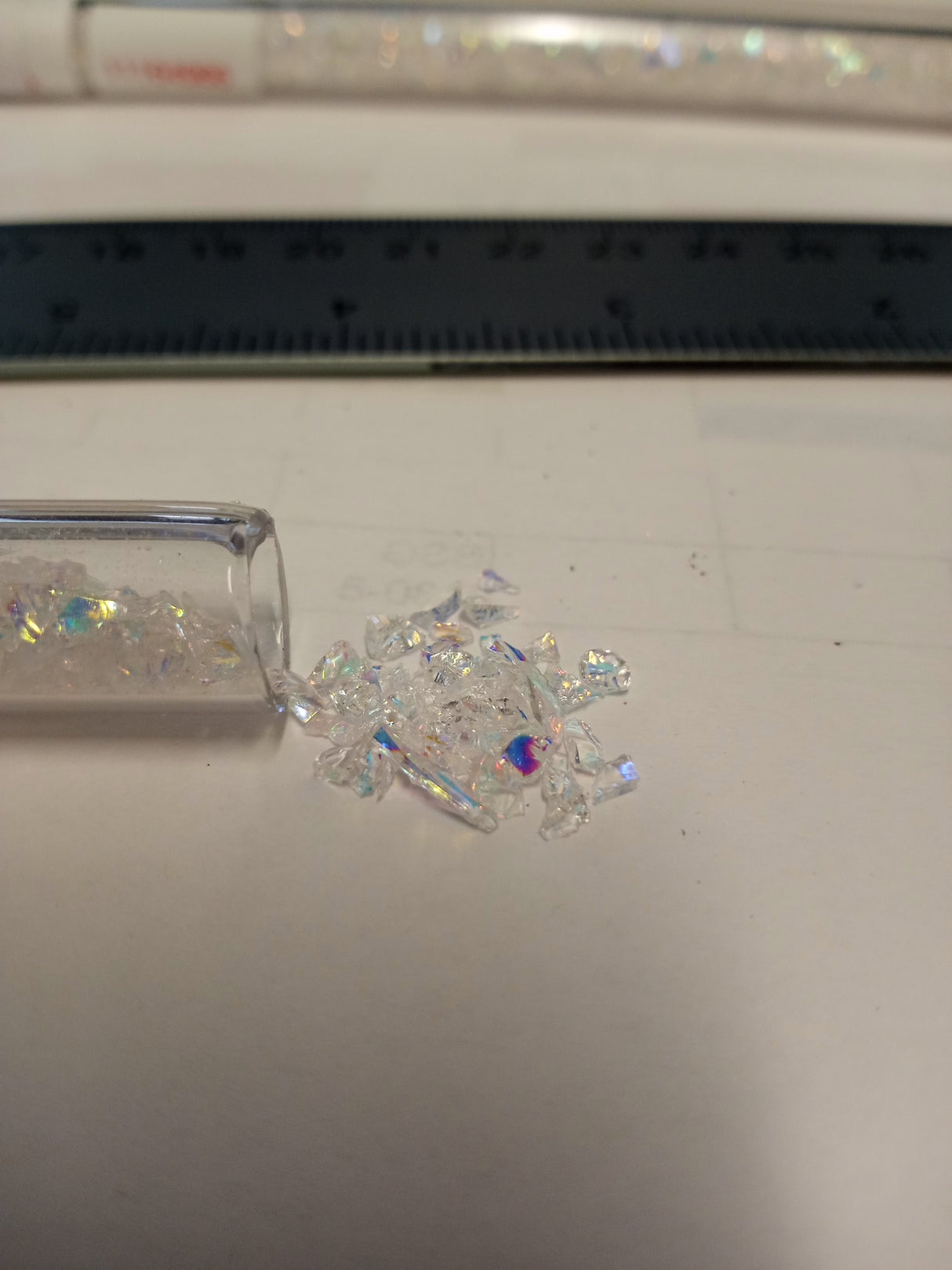 96 COE Dichroic Frit Flakes Rainbow on Clear