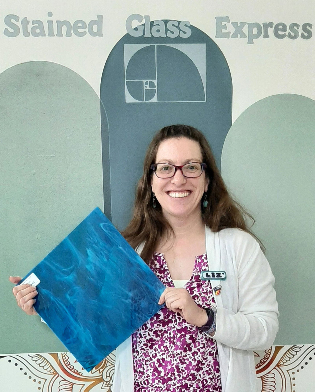 96 COE Dp Aqua & White Wispy - Stained Glass Express