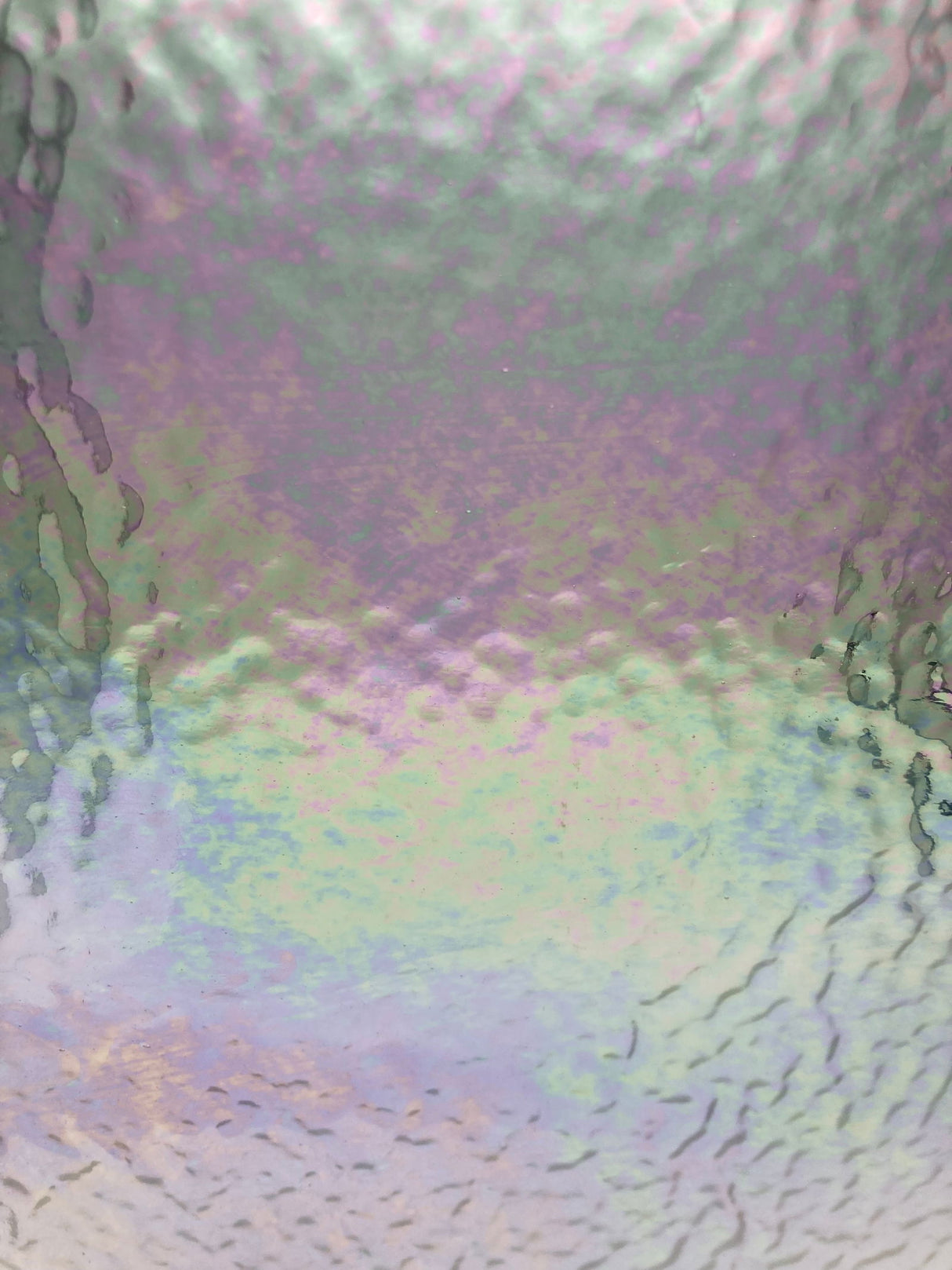 96 COE Iridescent Clear Hammered - Stained Glass Express