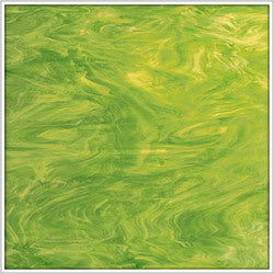 96 COE Lime Green And White Translucent - Stained Glass Express