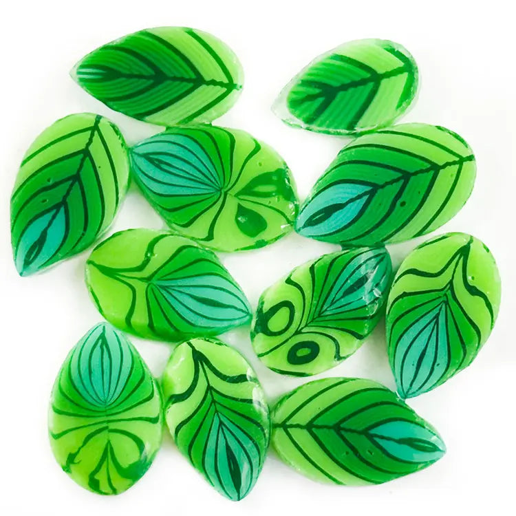 96 COE Murrine Green Leaves XL