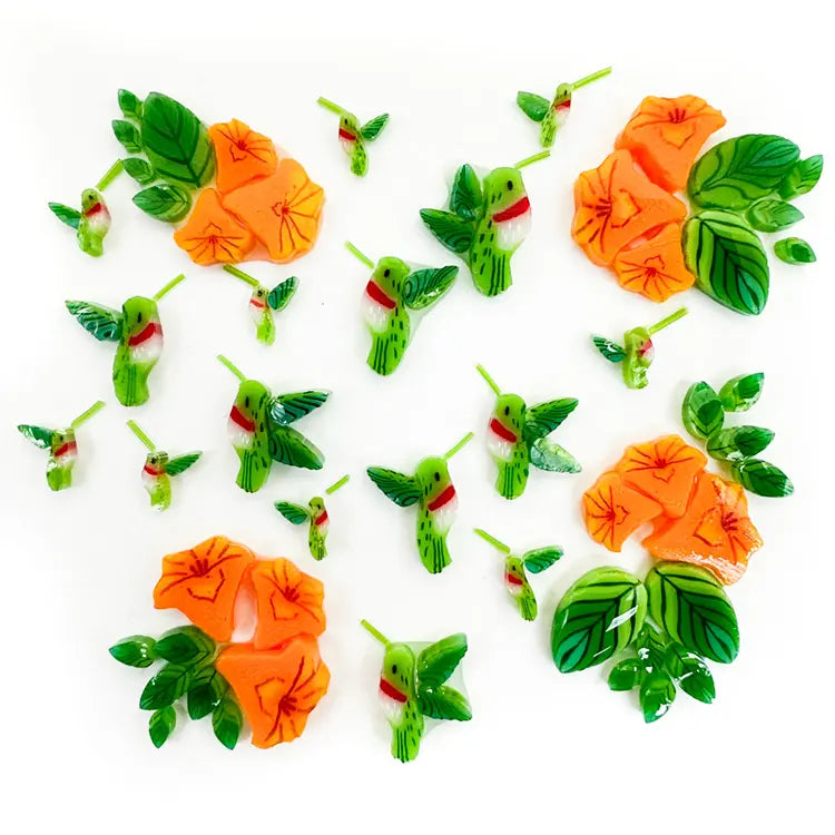 96 COE Murrine Hummingbird Flower Mix