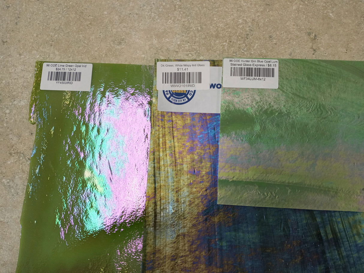 96 COE Olive Opal Lumin - Stained Glass Express