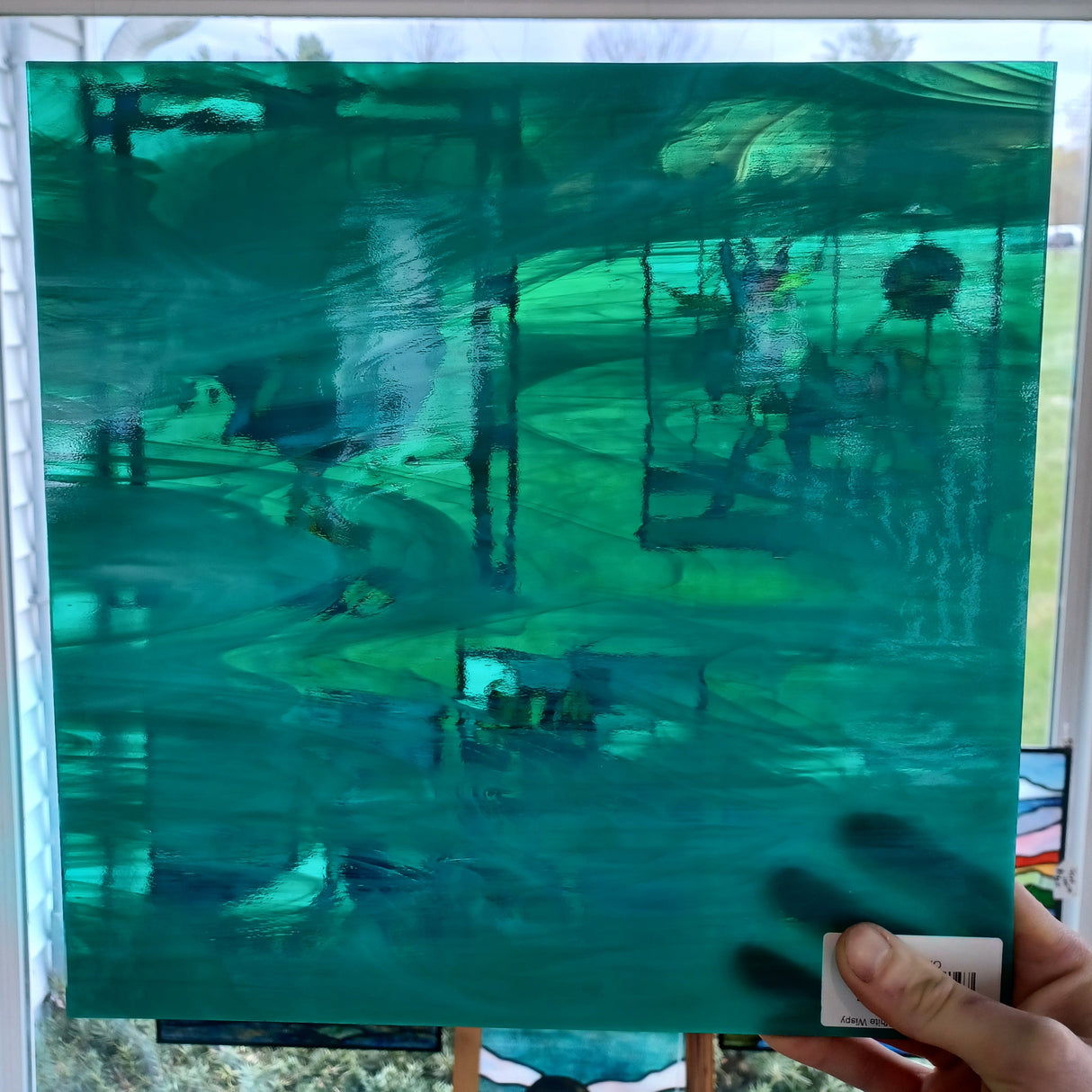 96 COE Teal Green with White Wispy