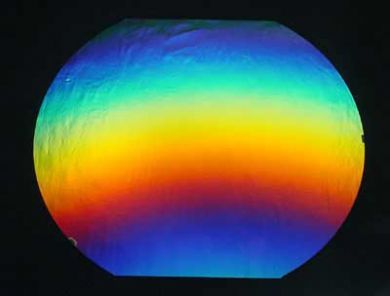 96 COE This Dichroic Clear Under Rainbow - Stained Glass Express