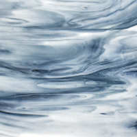 96 COE White, Steel Blue Streaky - Stained Glass Express