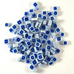 96 Coe Blue Hip To Be Square Millefiori - Stained Glass Express