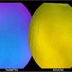 96 Coe Dichroic Clear Under Blue/Gold - Stained Glass Express