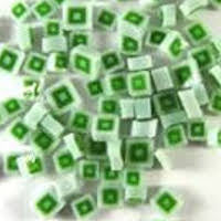 96 Coe Green Hip To Be Square Millefiori - Stained Glass Express