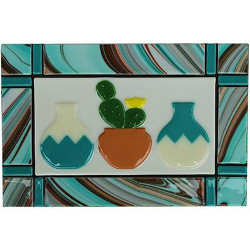 96 Coe Precut Cactus with Yellow Flower Green - Stained Glass Express