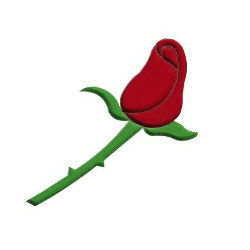 96 Coe Precut Rosebud Red - Stained Glass Express