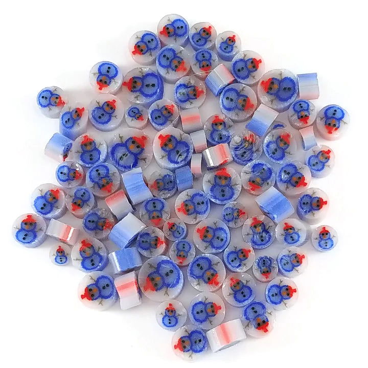 96 Coe Snowman Millefiori - Stained Glass Express