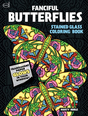 Book-Stained Glass Coloring Fanciful Butterflies