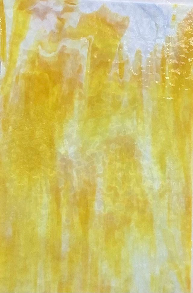 Amber & Yellow On White Mottled - Stained Glass Express