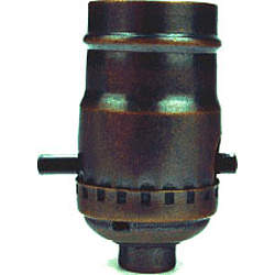 Antique Brass Push Through Socket - Stained Glass Express