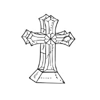 Bevel Cluster Standing Cross 3-D - Stained Glass Express