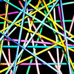 Black Back Dichroic Noodles 96 COE, Sold as Each - Stained Glass Express