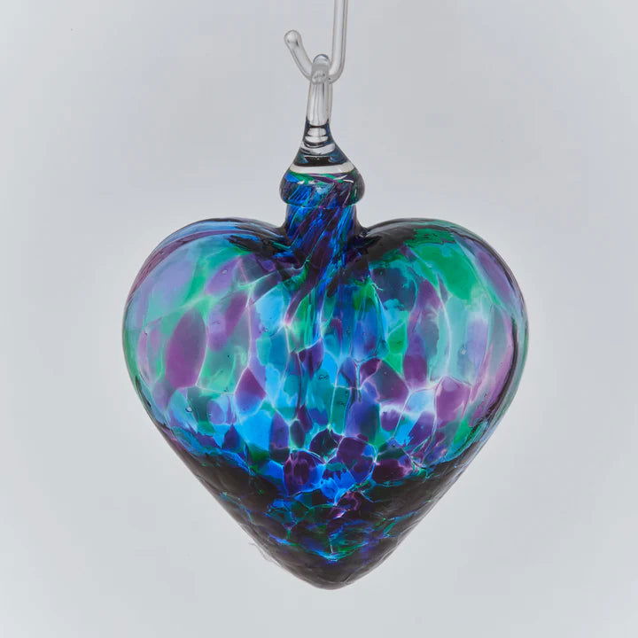 Blue Mosaic Chip Heart - Stained Glass Express