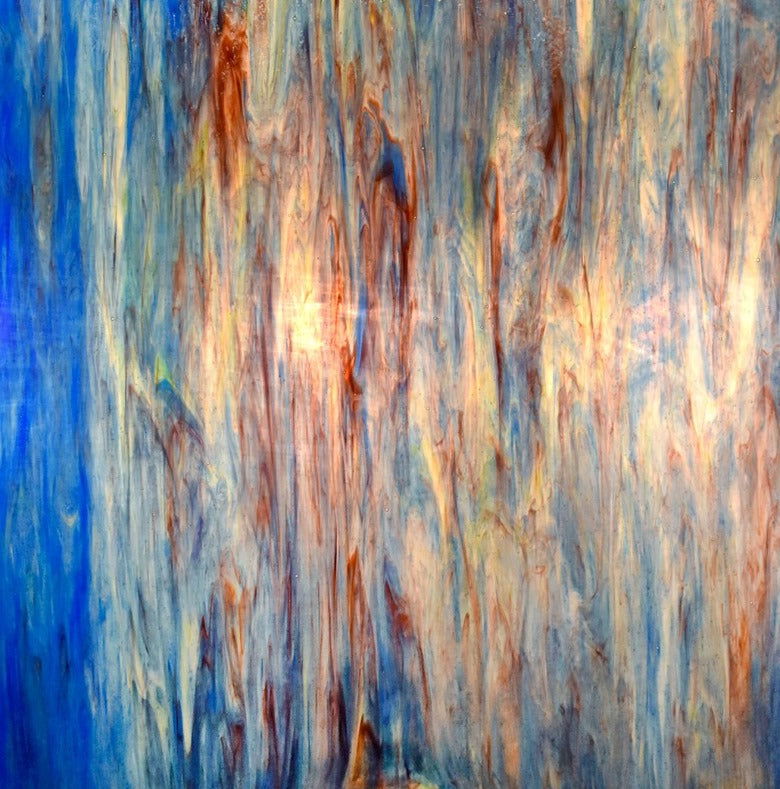 Blue, Purple, Lime, Clear Streaky - Stained Glass Express