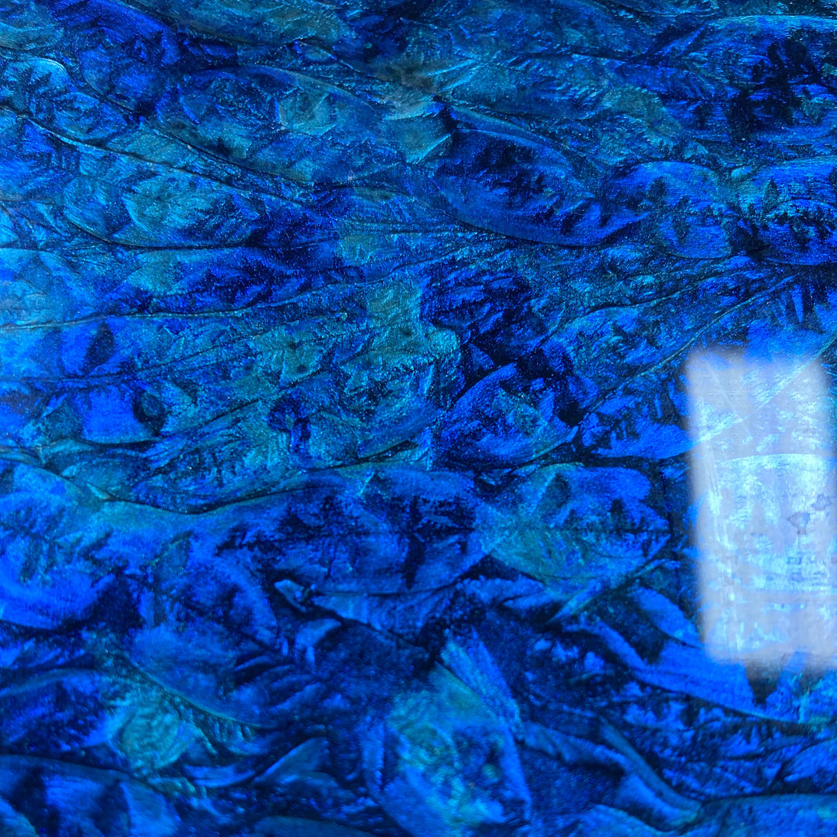 Blue and Blue Green Van Gogh Metallic Finish Glass