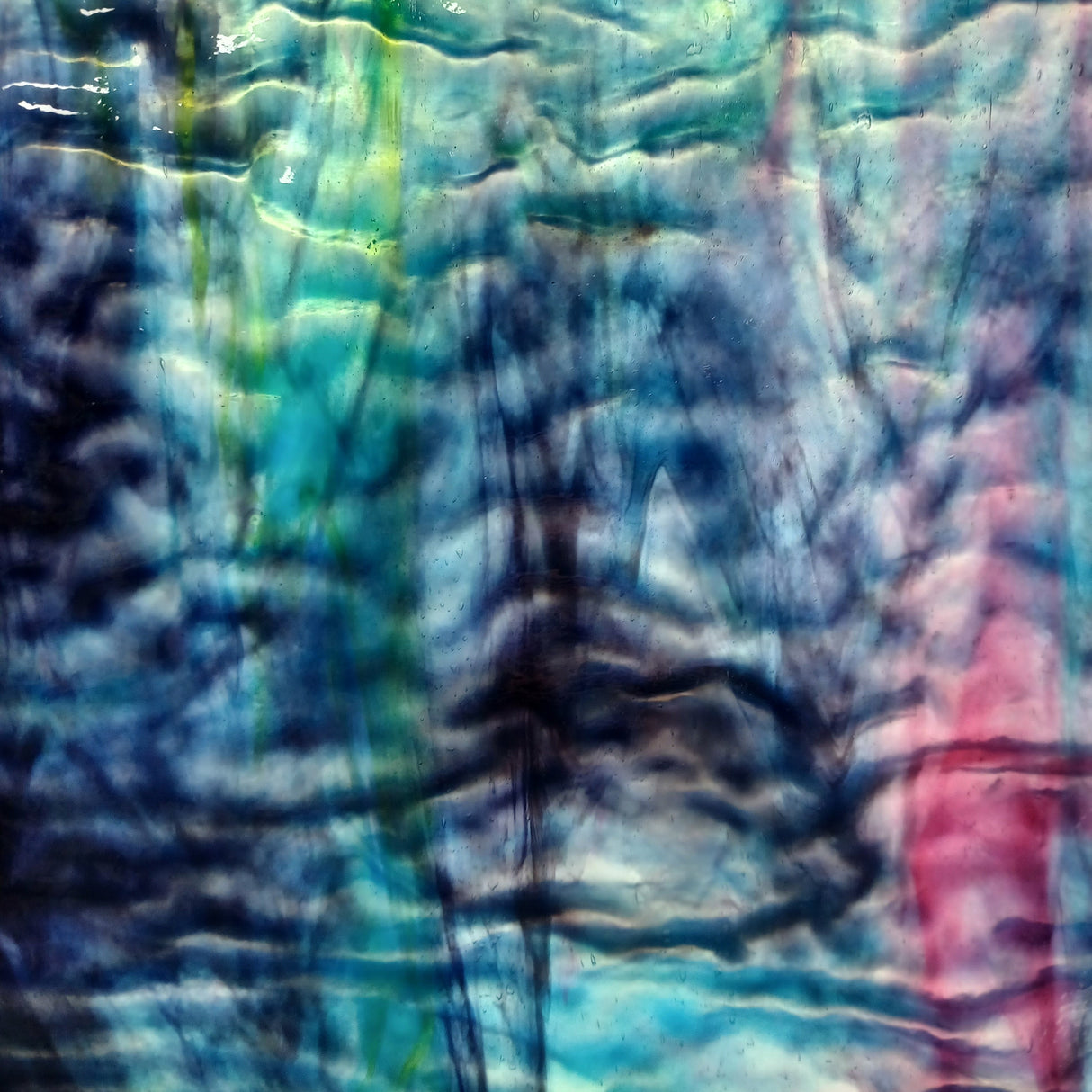 Blues, Greens, Gold Purple Ripple Stipple