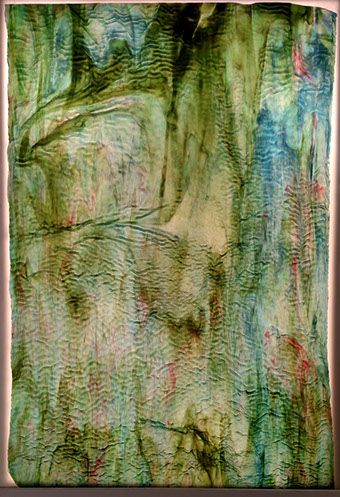 Blues & Grns w/ pk highlights Ripple Texture Stipple - Stained Glass Express