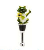 Bottle Stopper Frog Flower - Stained Glass Express