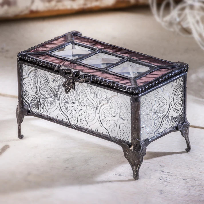 Box Clear Vintage, Pink Rose and Bevels