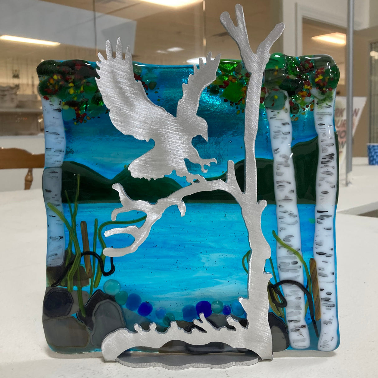 Stand Brushed Aluminum Eagle