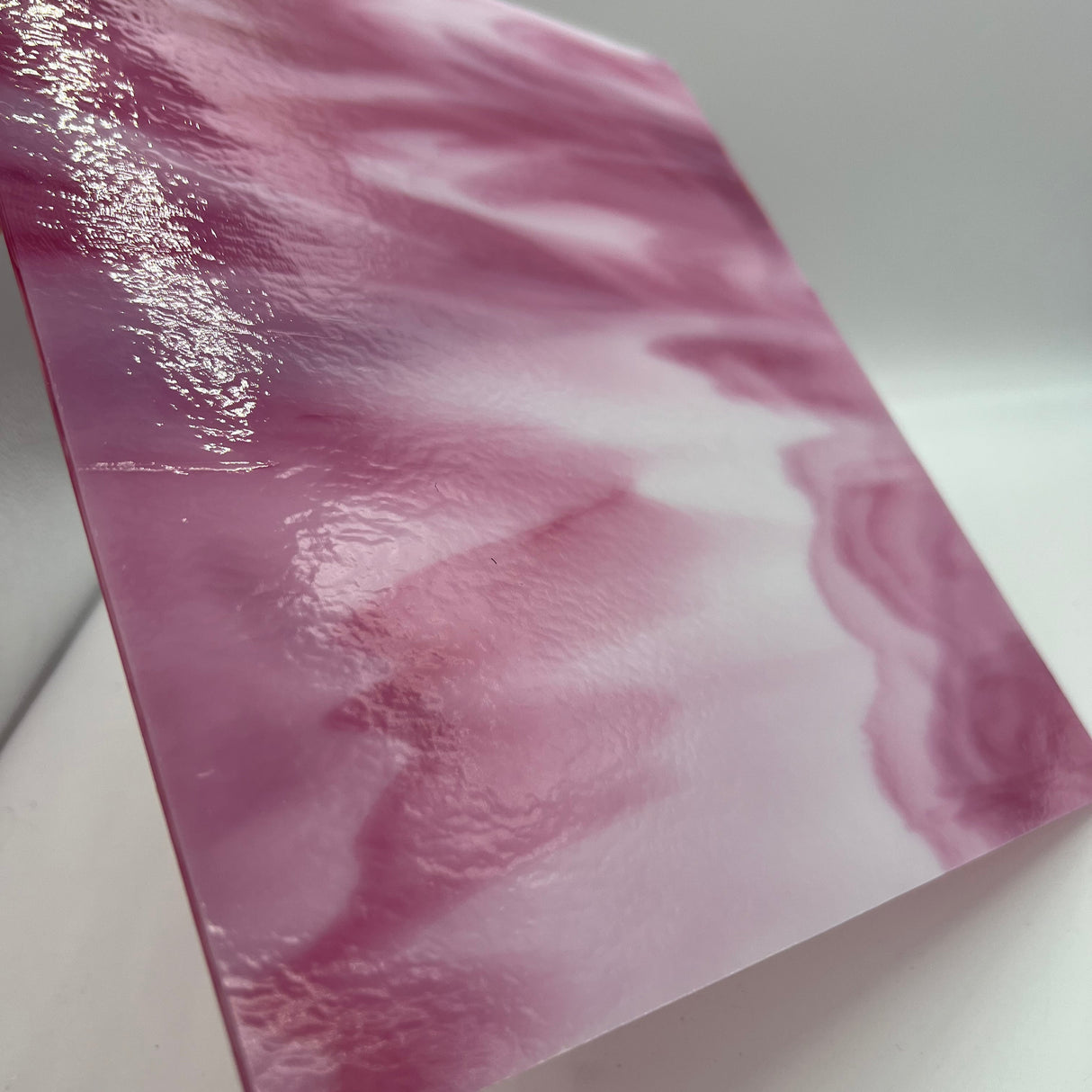 90 COE White Opal with Cranberry Pink