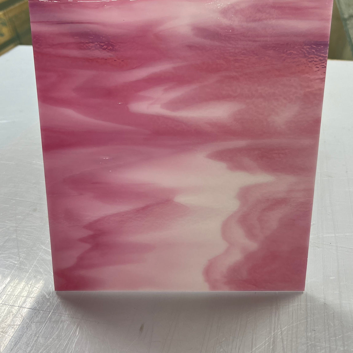 90 COE White Opal with Cranberry Pink
