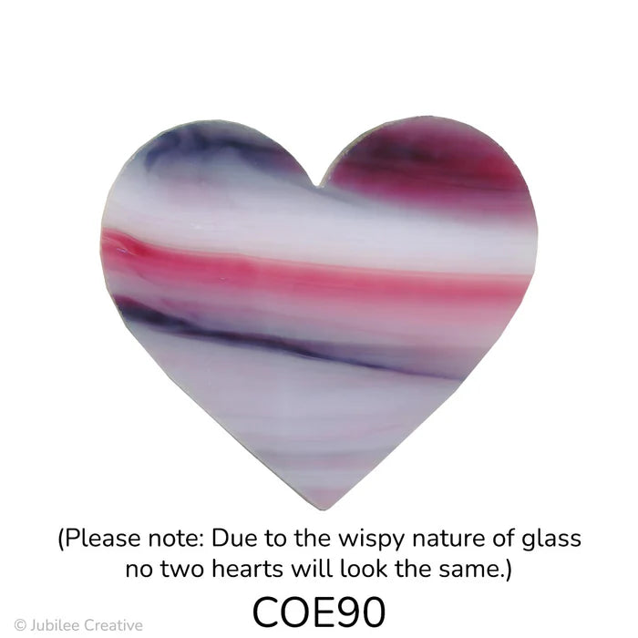 90 Coe Precut Heart Purple Streaky Limited